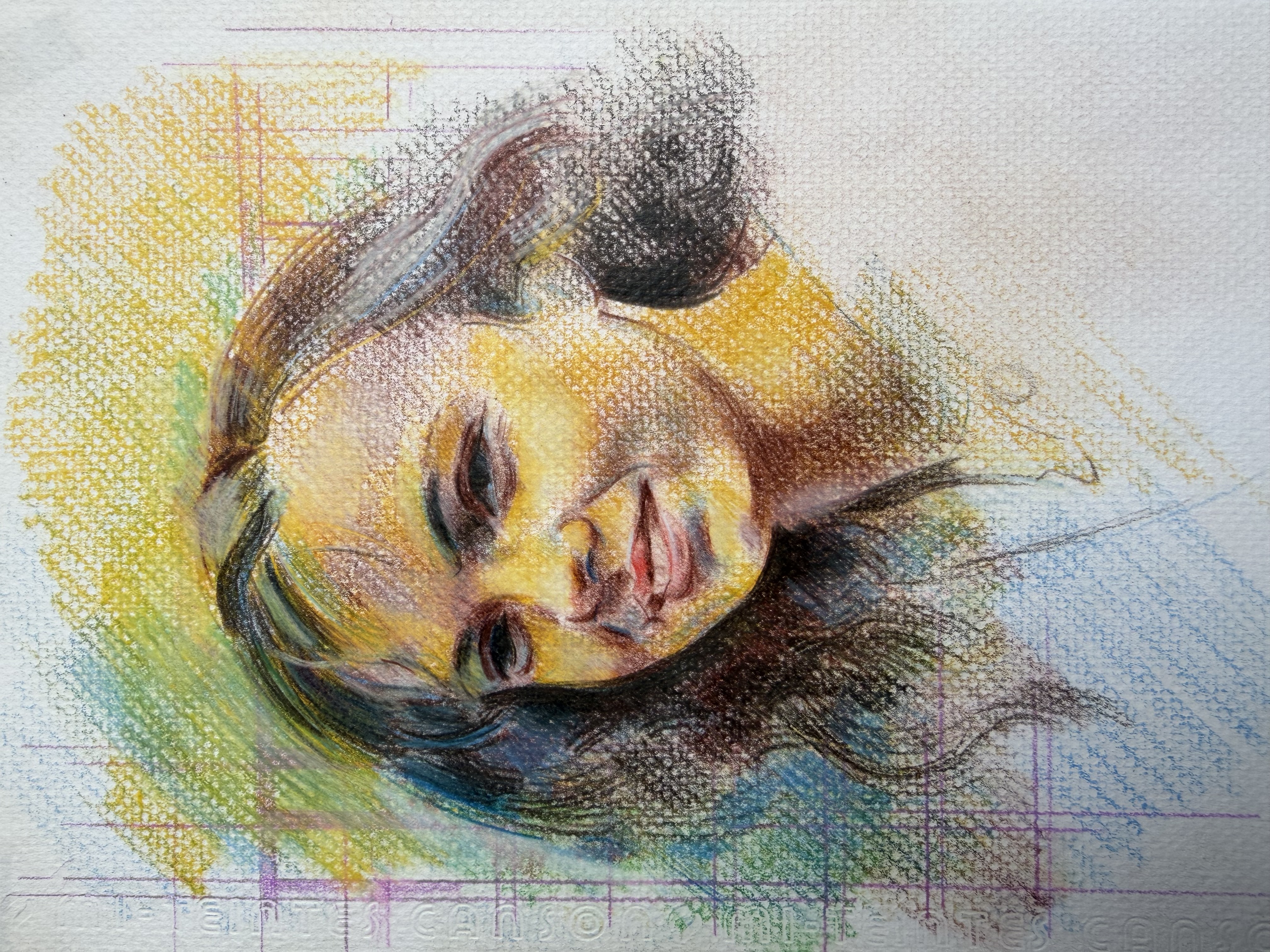 A coloured-pencil portrait by Simon Britton